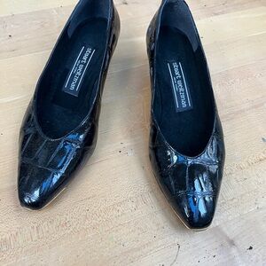 Stuart Weitzman Glossy Black Flats
